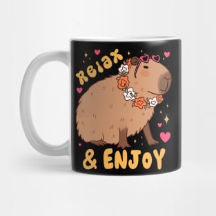 Relax and enjoy cute capybara ready for summer vacation Mug